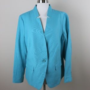 Talbots Woman Linen Jacket Turquoise 16W NWT